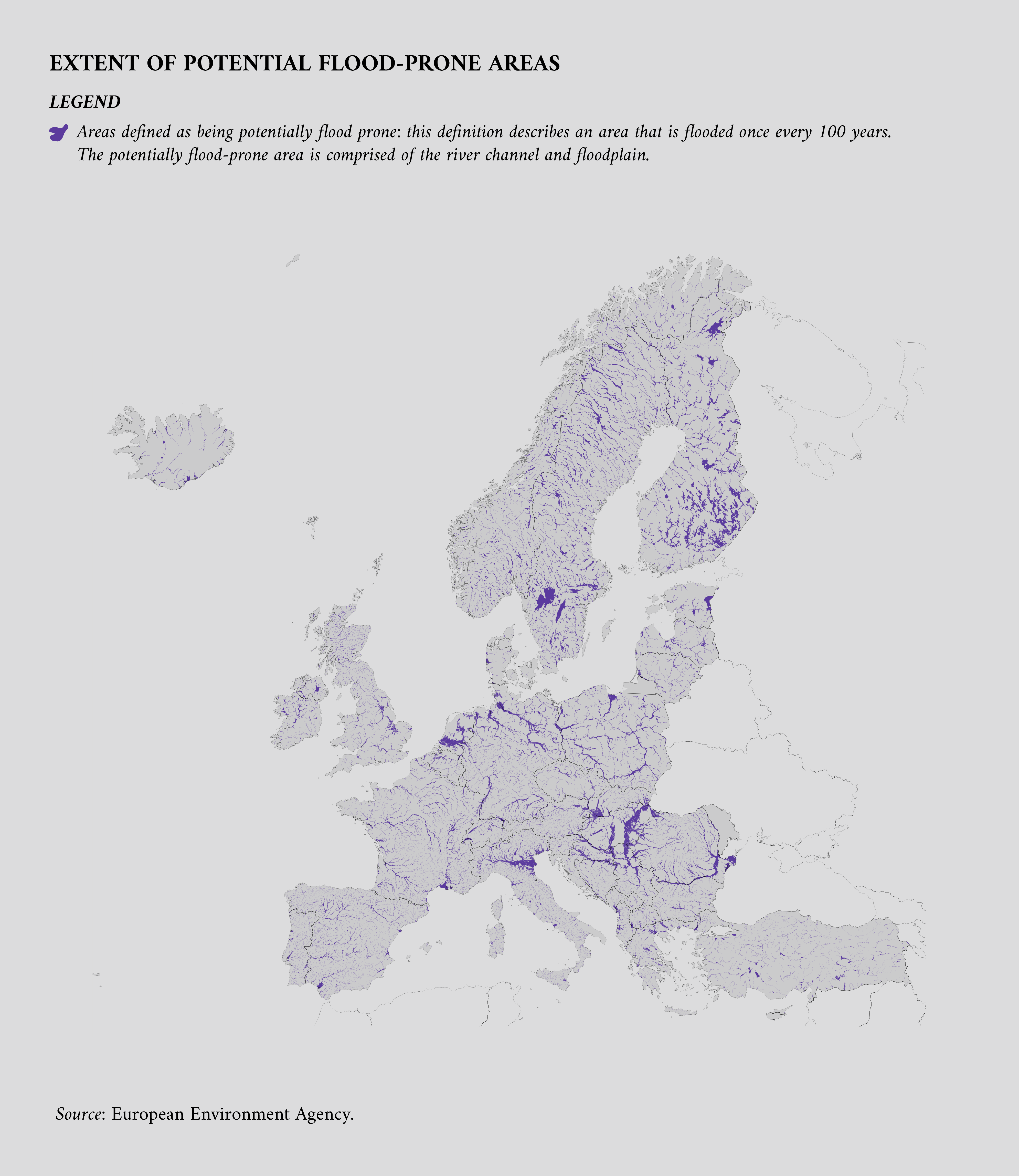 Potential flood prone area extent