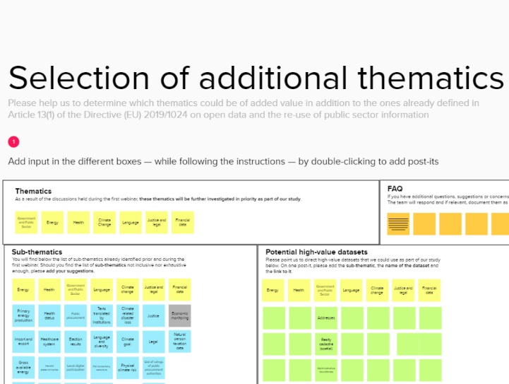 Call for action - Participate in the selection of the next thematic categories of high-value datasets